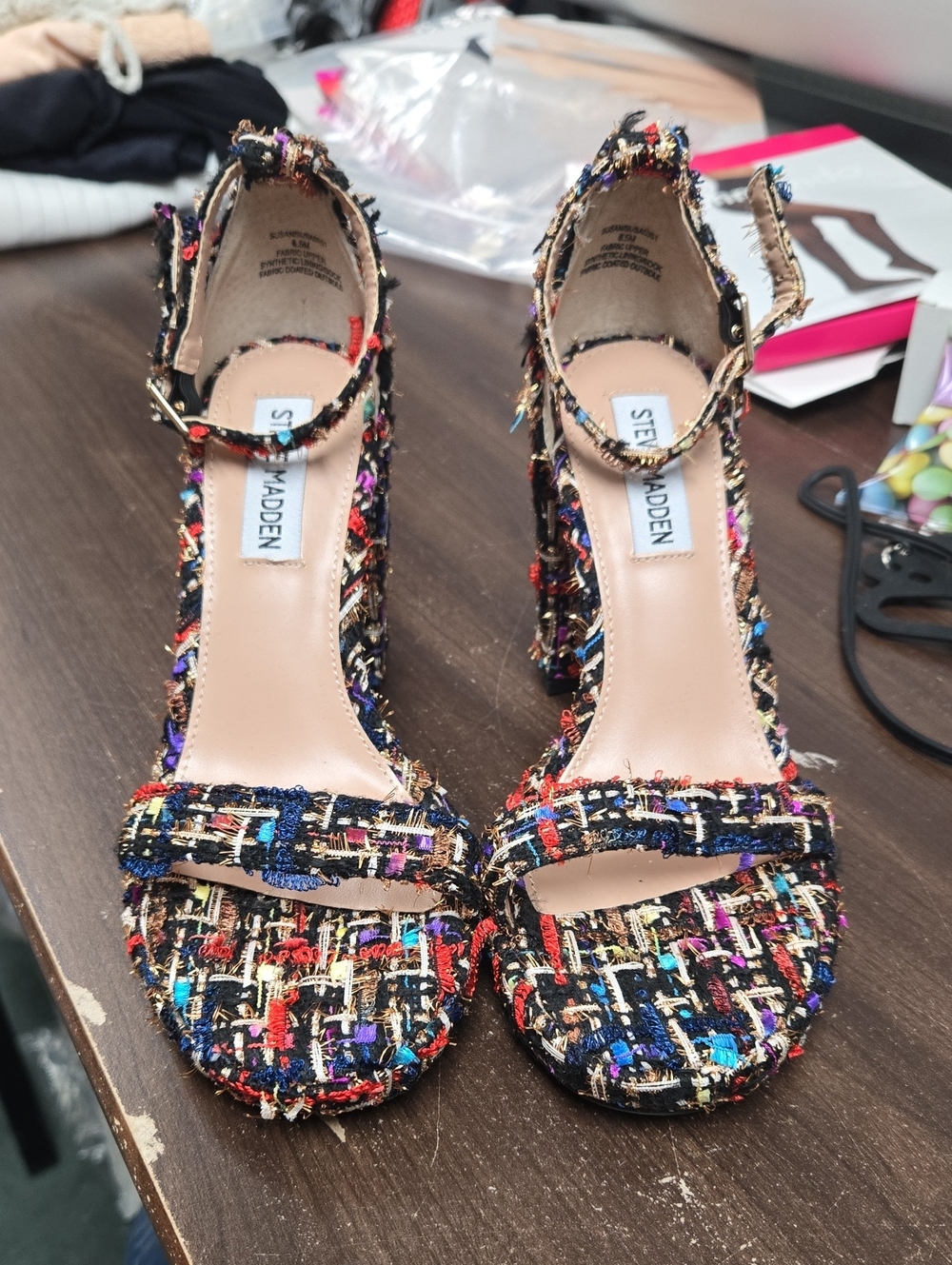 Steve Madden Size 6.5 Multi-Colour Susan High Heeled Sandal